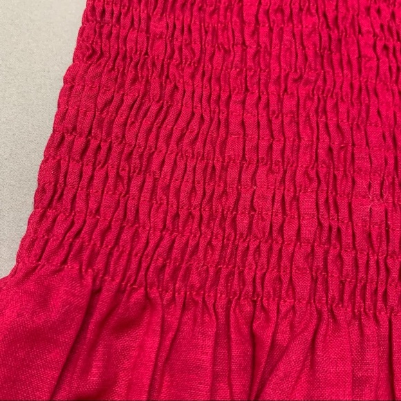 NWT Anthropologie Red/ cranberry Smocked Tank Top ruched - Picture 5 of 6
